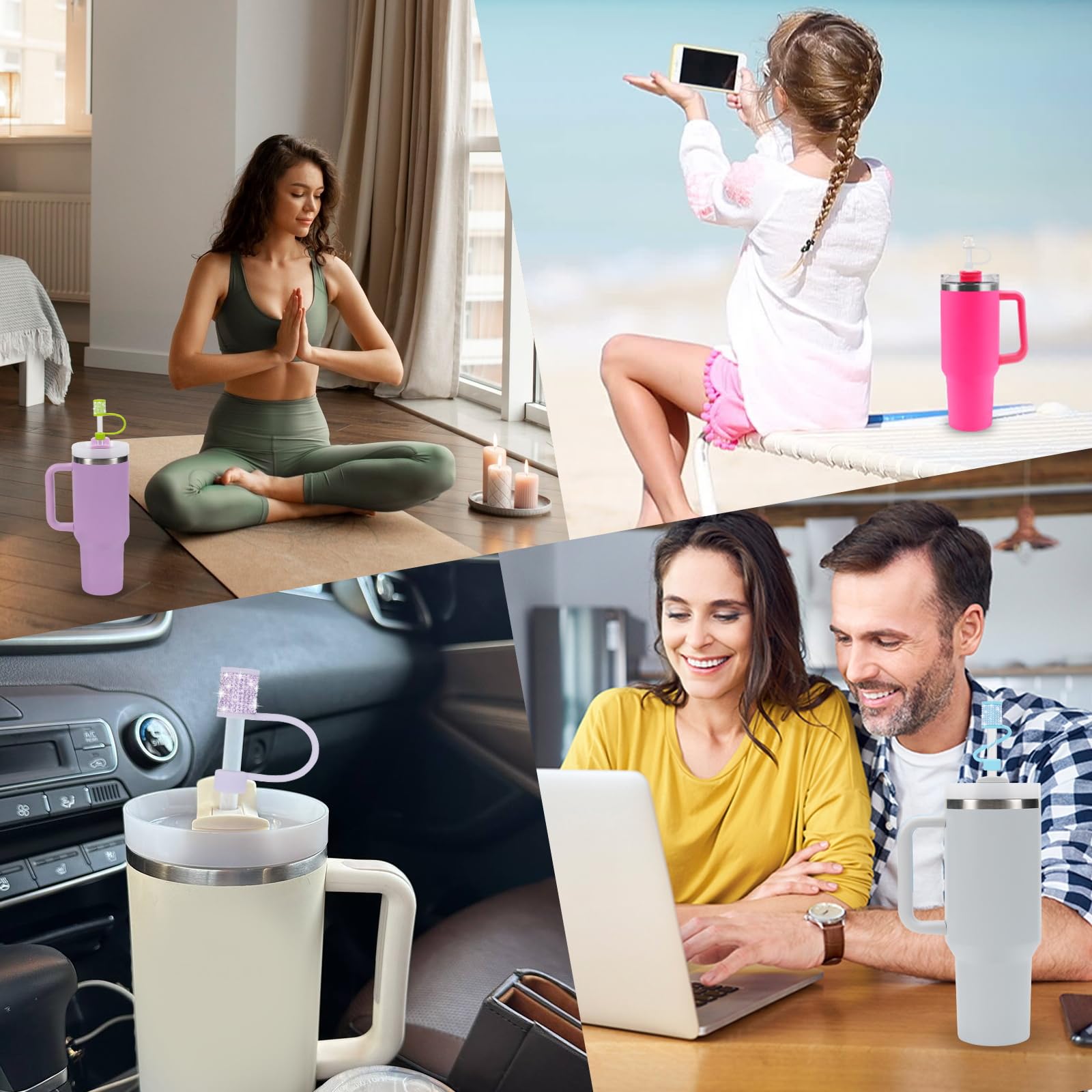 Capuchon De Paille Pour Tasse Stanley, En Forme De Cœur Pour Tasse Stanley, Jolie Housse De Paille D'amour Pour Décoration De Tasse Stanley, Cadeaux Pour La Fête Des Mères