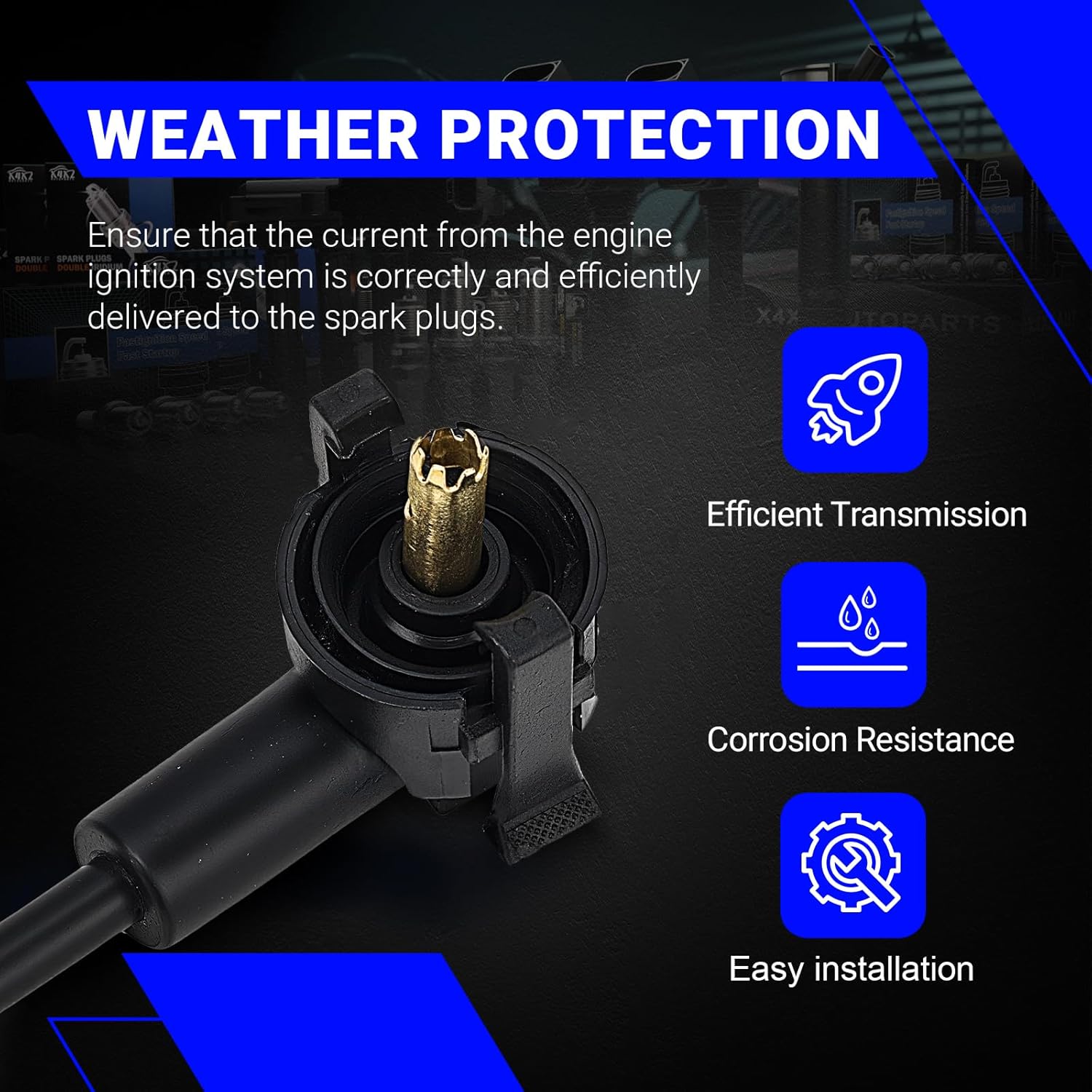 X4XZ WR6120 High Performance Low Resistance Engine Spark Plug Wire Set for Ford Explorer Sport Trac 2001-2005 Ranger 2001-2011 Replace# WR-6120 3U2Z12259C (Set of 6)
