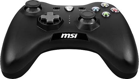 msi Force GC30V2 Wireless Gaming Controller, Dual Vibration Motors, Dual Connection Modes, Interchangable D-Pads, Compatible with PC & Android, Black