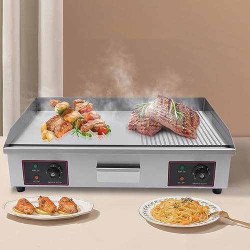 Miniatura 2 de Parrilla eléctrica para encimera, parrilla de 3000 W con control de temperatura ajustable de 122 F a 572 F, parrilla de restaurante comercial