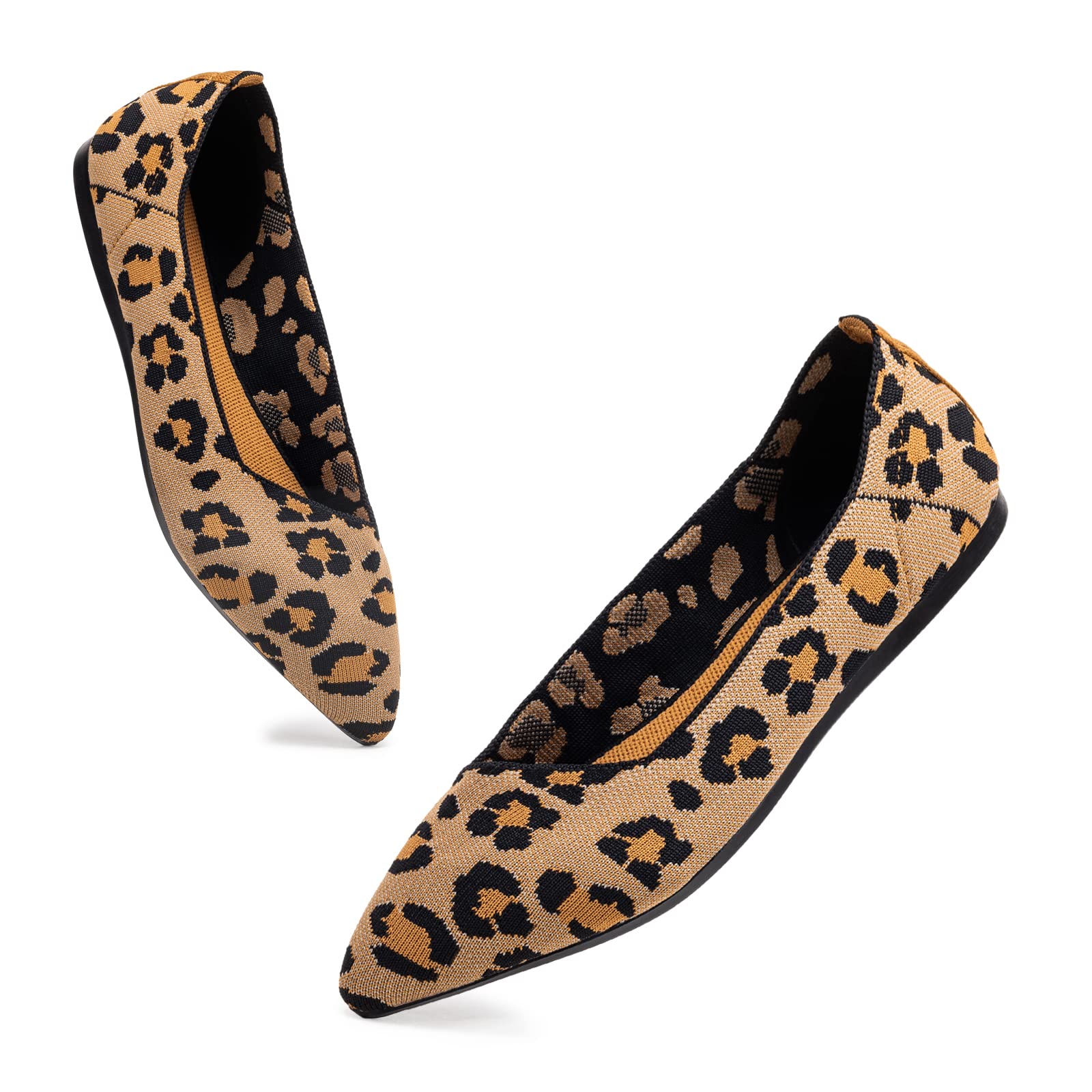 Frank Mully Ballerine a Punta lavorate a Maglia da Donna - Comode Ballerine Slip-on - Scarpe Classiche morbide