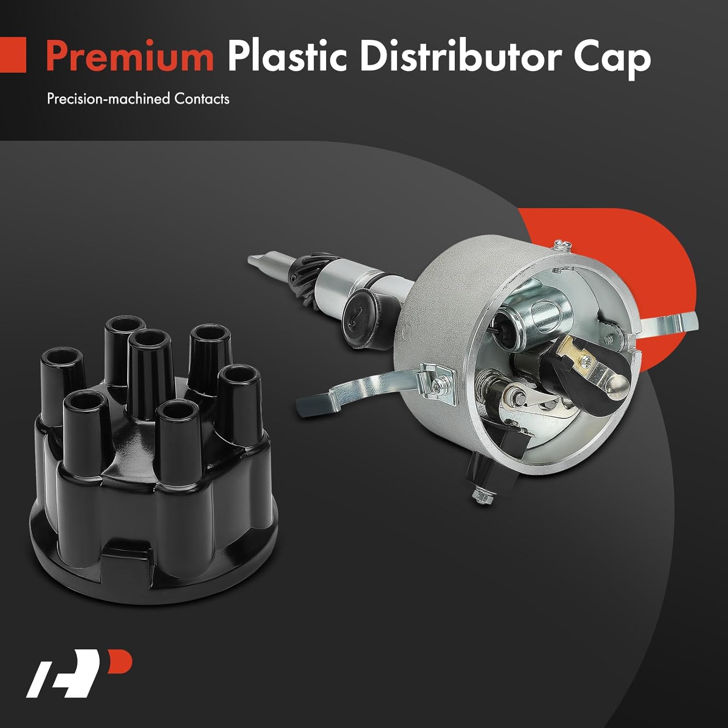 A-Premium Distributor Compatible with Chevrolet Impala, Corvette, Impala, Suburban, Truck, 1500, Bel Air & GMC 150, 250, 3000, F350, PM150, 1500 Series, L6 3.5L 3.8L 3.9L 4.3L 4.4L, 1953-1962