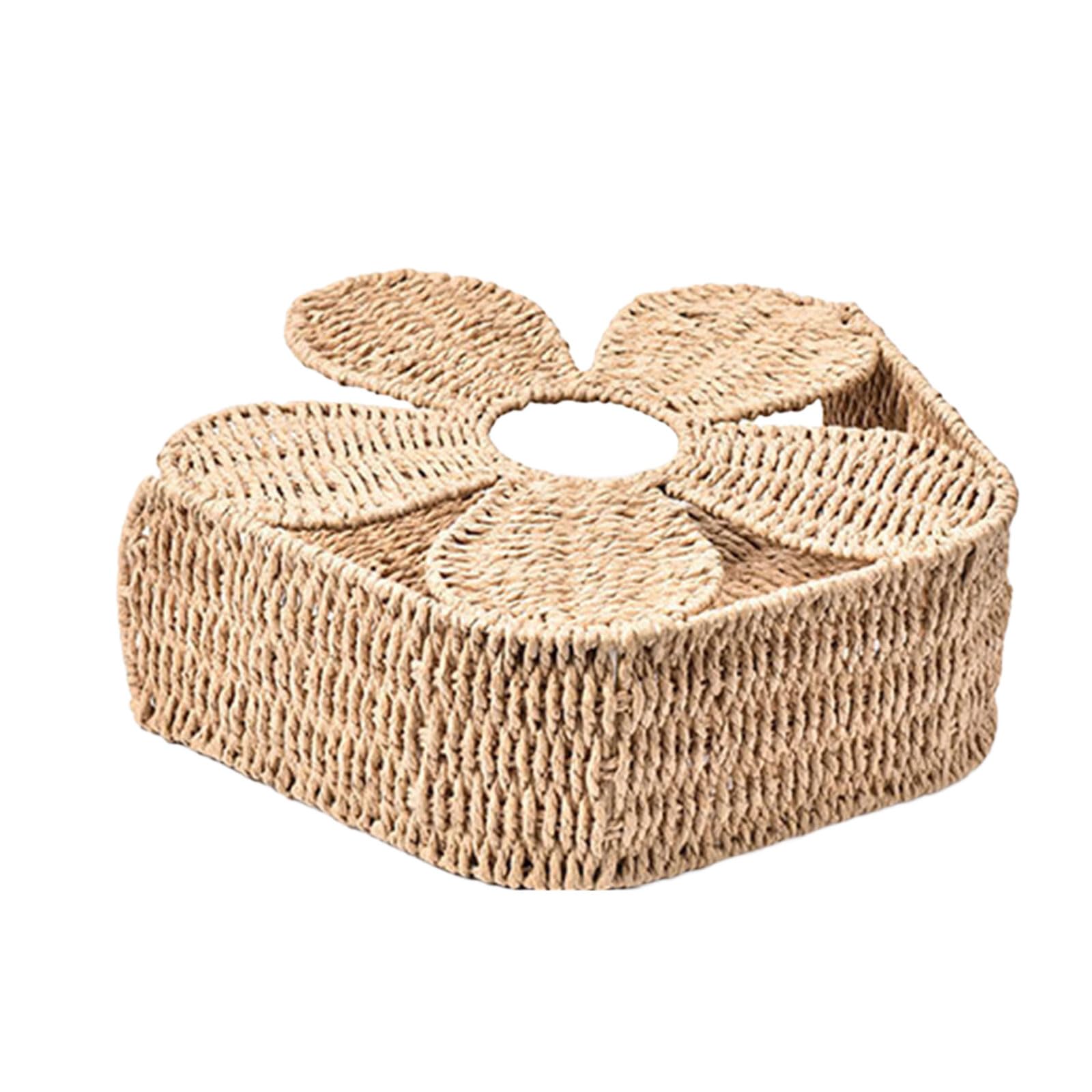 Porte-revues nordique en ficelle de papier tressée main, rangement de bureau haut de gamme