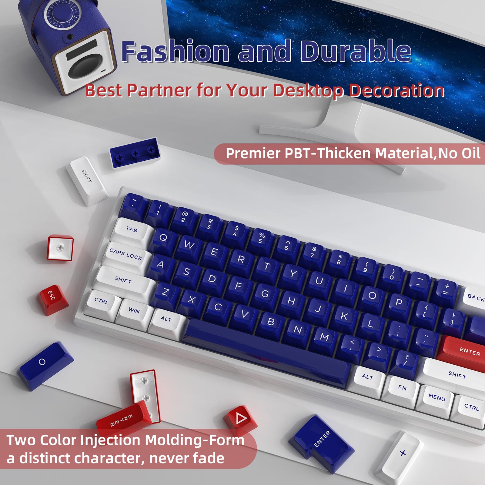 MAMBASNAKE 149 Tasti Doppio Colpo PBT Copritasti Set,Profilo ASA,ANSI US Layout per TKL/61/68/87/98/104/108 Tastiera Meccanica,Compatibile con Cherry