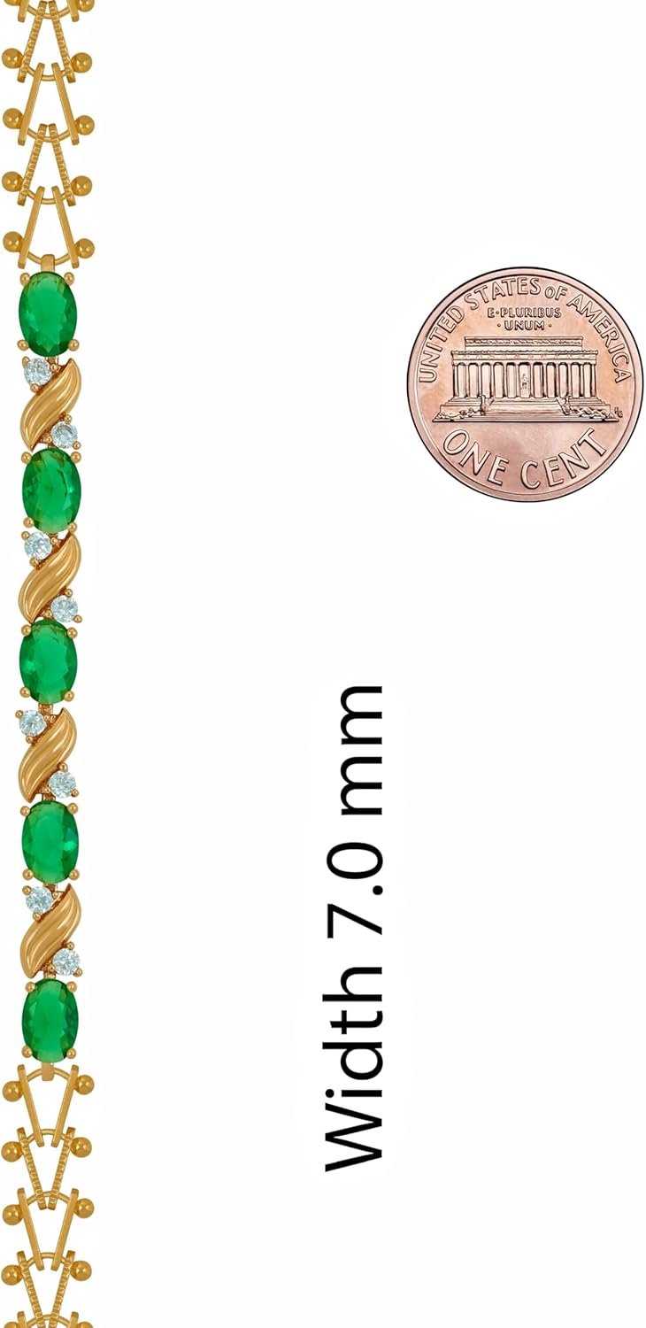 LIFETIME JEWELRY Birthstone Bracelets for Women - Diamond Tennis Bracelet 24k Real Gold Plated - 7-8 Inch