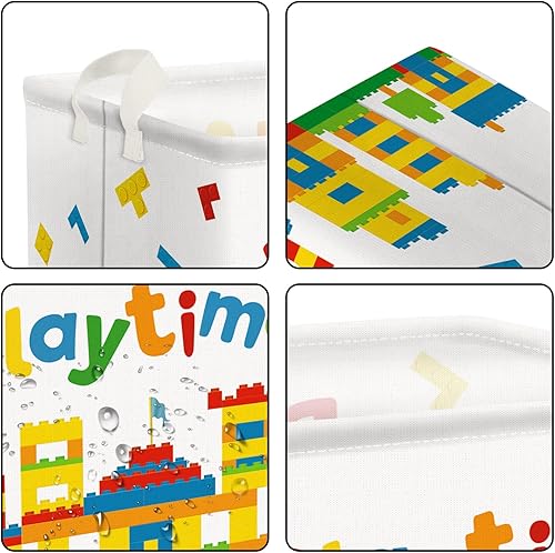 Miniatura 5 de Clastyle Bloques de construcción Cesta de juguete para bebé, cesta de regreso a la escuela, aula, estante de libros, cesta rectangular para ropa y