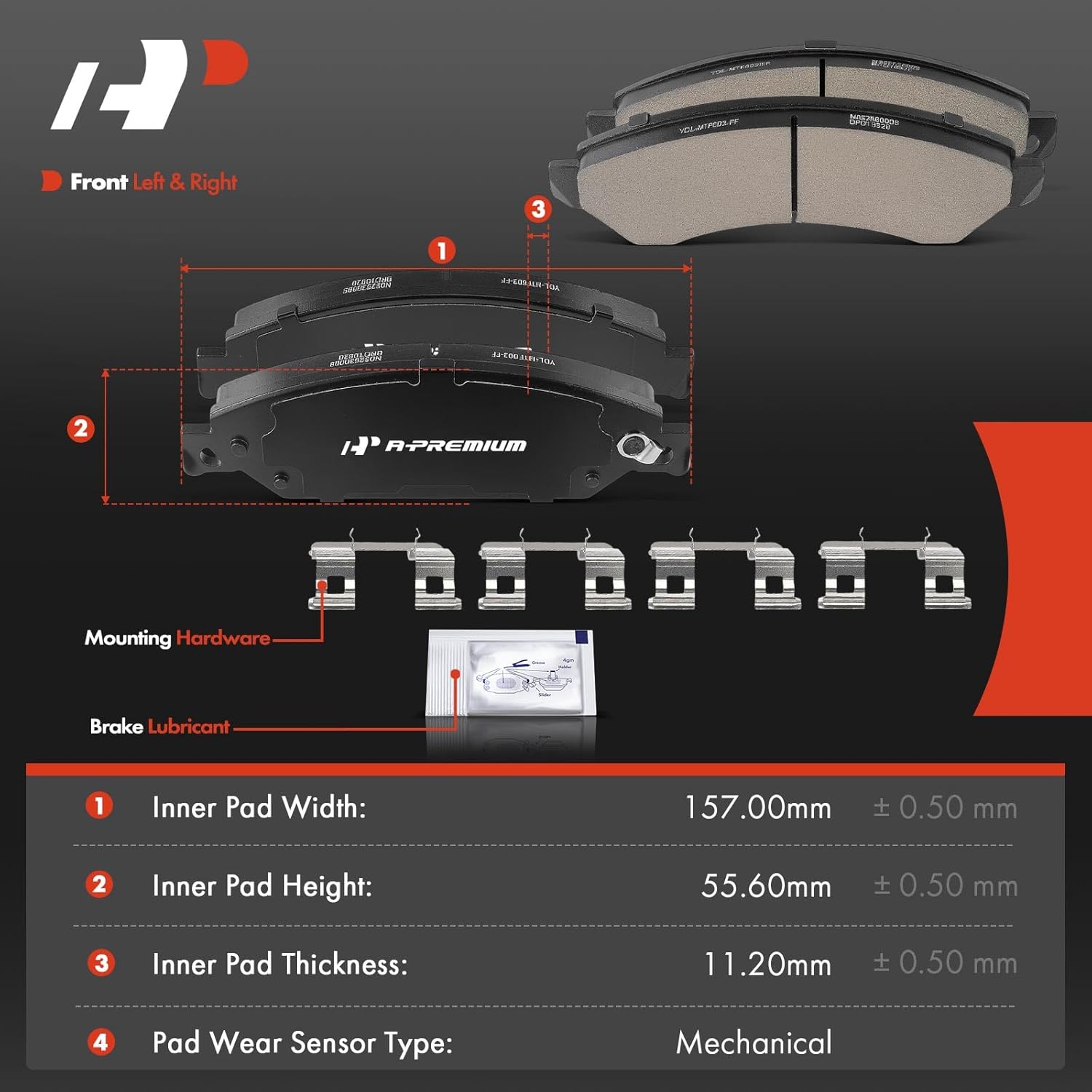 A-Premium Front Ceramic Brake Pads Set Compatible with Chevrolet, GMC and Cadillac Models - Silverado 1500, Sierra 1500, Tahoe, Suburban, Avalanche, Express 1500, Yukon XL, Escalade, 4-Pack