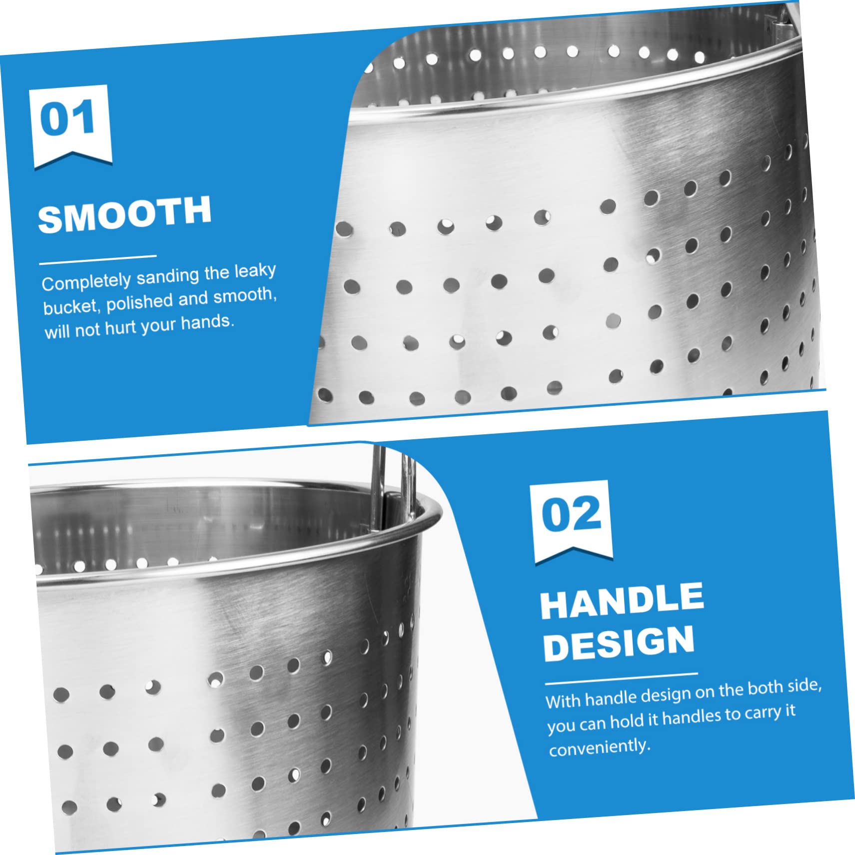 Olla Para Cangrejos De Río Grande De Acero Inoxidable Diseño Perforado Resistente, Cubo Metálico Seguro Para Estofado De Mariscos y Cocina Exteriores