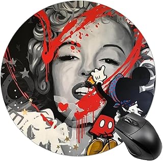 マウスパッド マリリンモンロー モダンアート バンクシー ゲーミングマウスパッド 人気 おもしろい おしゃれ かわいい アニメ キャラクター 円型 マウスパッド オフィス/ホーム用