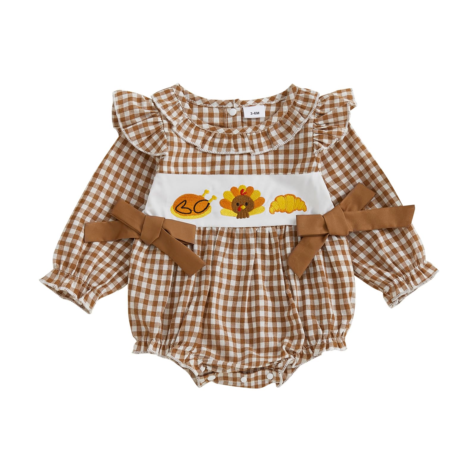 FYBITBO Plaid Bow Bubble Romper