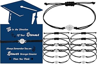 Woanger 50 Sets Graduation Party Favors Graduation Bracelets Bulk for Students 2026 Adjustable Bracelet with Card College High School Inspirational Gifts for Classmates