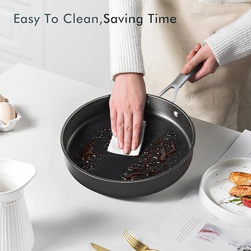 Miniatura 7 de Wodillo Juego de ollas y sartenes antiadherentes, juego de utensilios de cocina de inducción, juego de cocina antiadherente con sartenes y