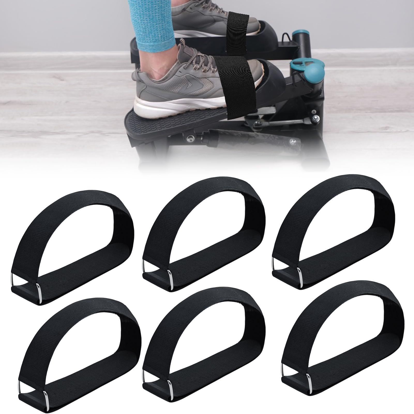 Adjustable Pedal Straps for Ellipse Leg Exerciser Machine, Feet Pedal Strap Under The Desk Leg Training Exerciser Fitness Strap Home Office Sports Accessories for Fit Foot Prevent Slipping