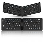 ANT WK150 Ergonomic Foldable Wireless Bluetooth Keyboard Split Travel Keyboard Wireless Rechargeable Portable Wireless Keyboard Compatible with iOS Android Windows Smartphone Tablet or Laptop-Black