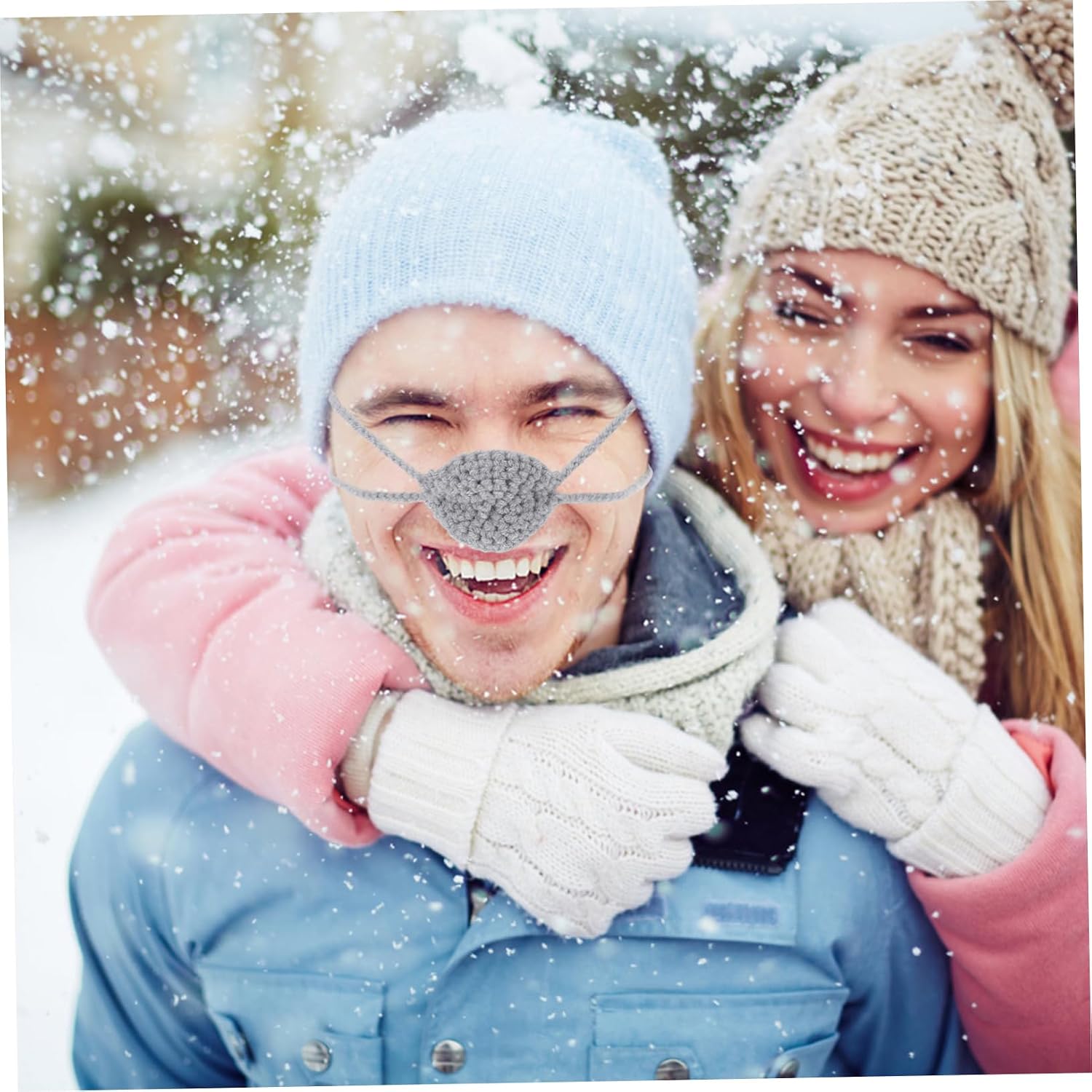 Outanaya Winter Nose Guard Comfortable Wool Nose Warmer for Men and Women Soft Crochet Cover for Outdoor Activities in Cold Weather