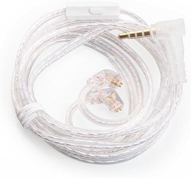 KBEAR 0.75mm 2 Pin HiFi Earphone Replacement Cable for KZ ZSN PRO X/ZS10 PRO/AS16/AS12/ZSX/ZAX/ASF/ASX/DQ6/AST/ZAS/EDX PRO/ZEX PRO/EDS/CCA C10 PRO/C12/CRA Headphones Microphone with C-pin