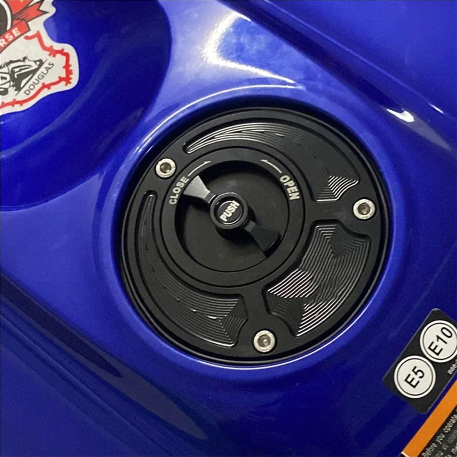 Tappi serbatoio carburante Copertura tappo serbatoio carburante CNC in alluminio, adatti a tutti gli anni, per Yamaha FZ6 FZ6R FZ1 R1 R6 R6S(Gray Red)