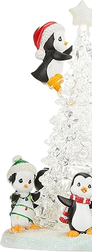 Miniatura 2 de Precious Moments Figura iluminada  Árbol de niña divertida con pingüinos  Figura de árbol de Navidad de mesa de resina iluminadaacrílico  Decoración