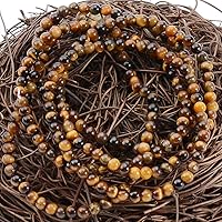 Vista 705 de MASSIVE BEADS Pulsera elástica de yoga hecha a mano con piedra natural, cristal curativo, energía, regalos para adultos unisex de 0.157 in, 0.236