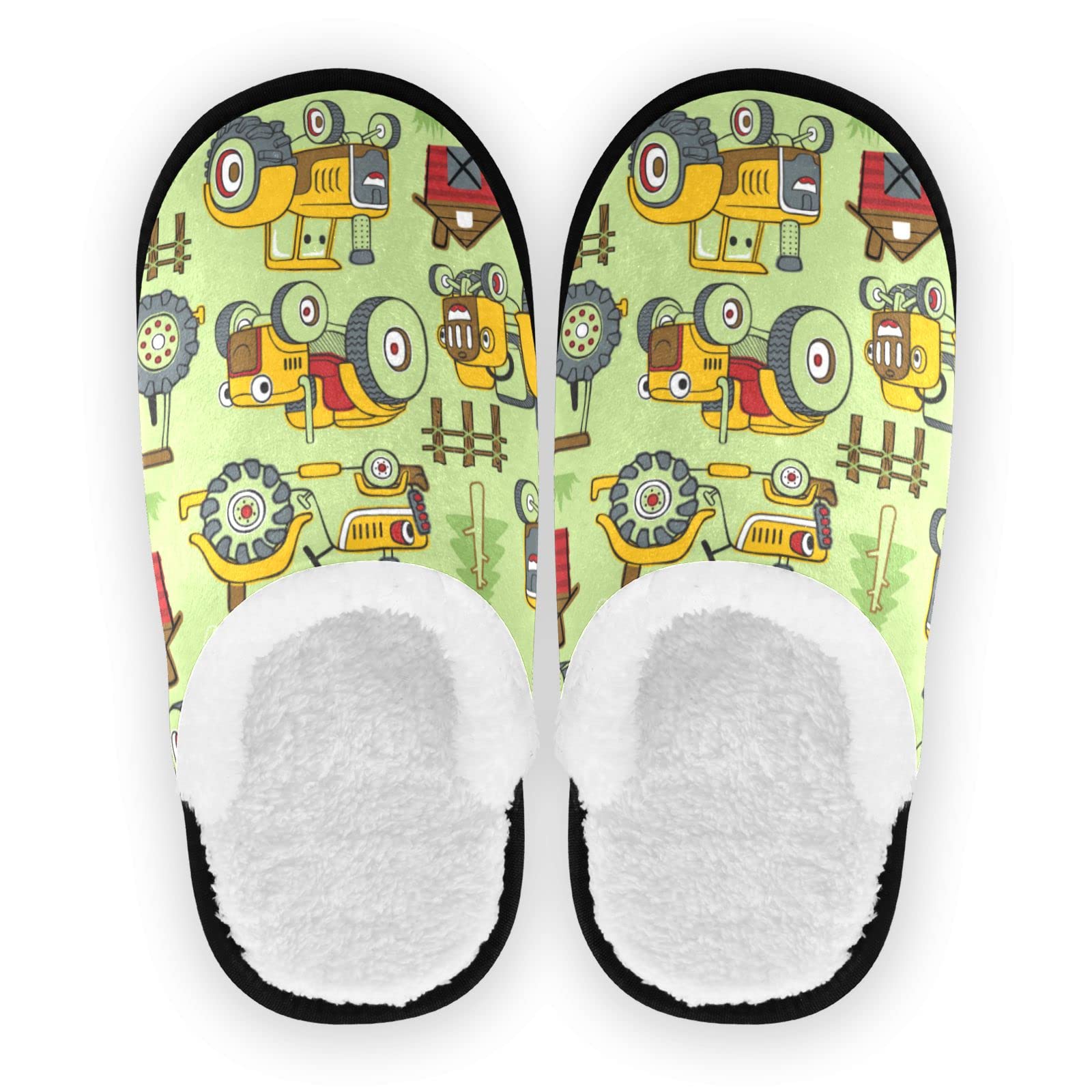 BoccstyTractors Cartoon Spa Slippers Tree Truck House Slippers Memory Foam Slippers Indoor Outdoor Home Shoes M for Men Woman