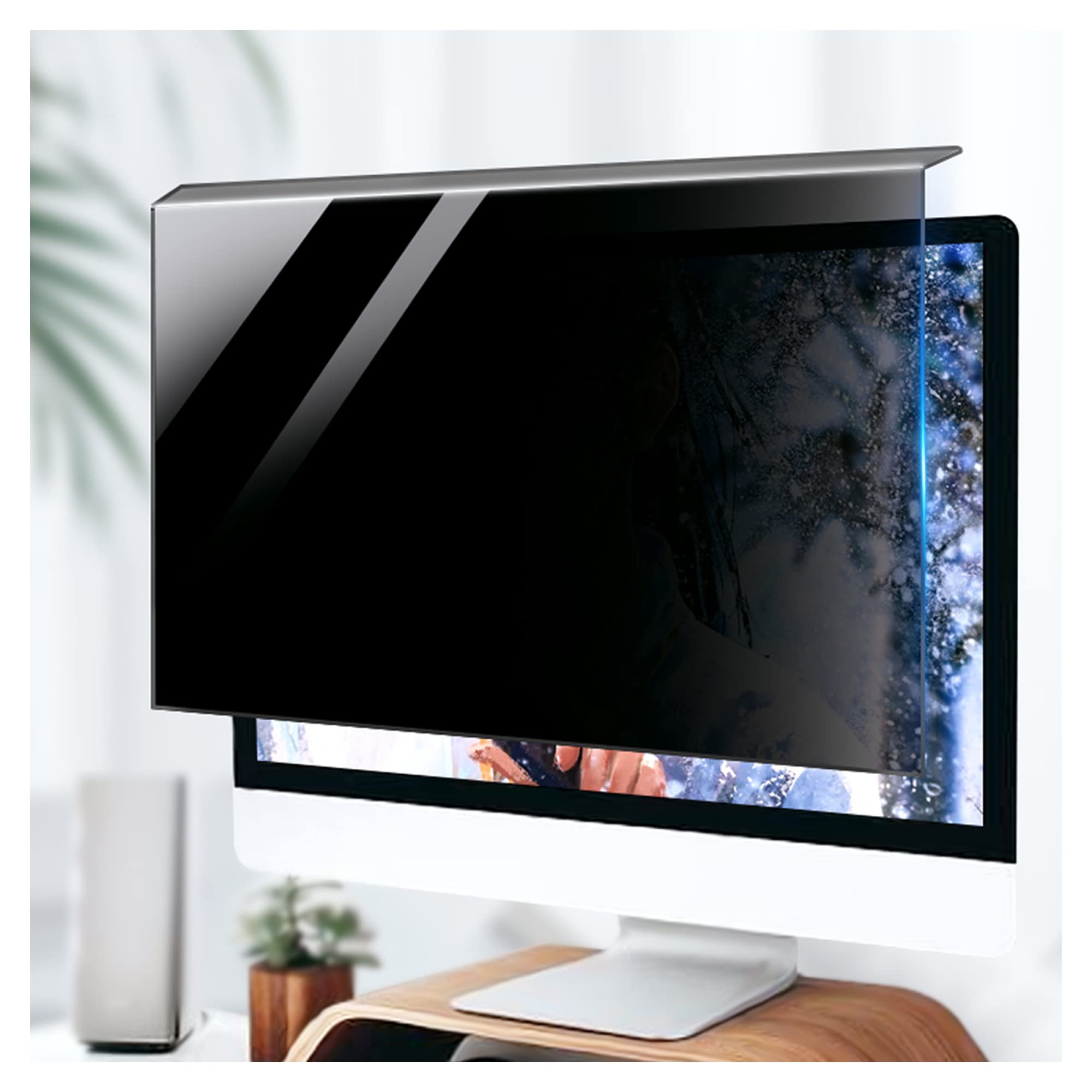 TBLOTYD Computer Privacy Screen Filter, Monitor Frame Hanging Type Anti Glare Protector Office Accessories Protect Privacy Baffle Anti PeeMUBA Protector Film,