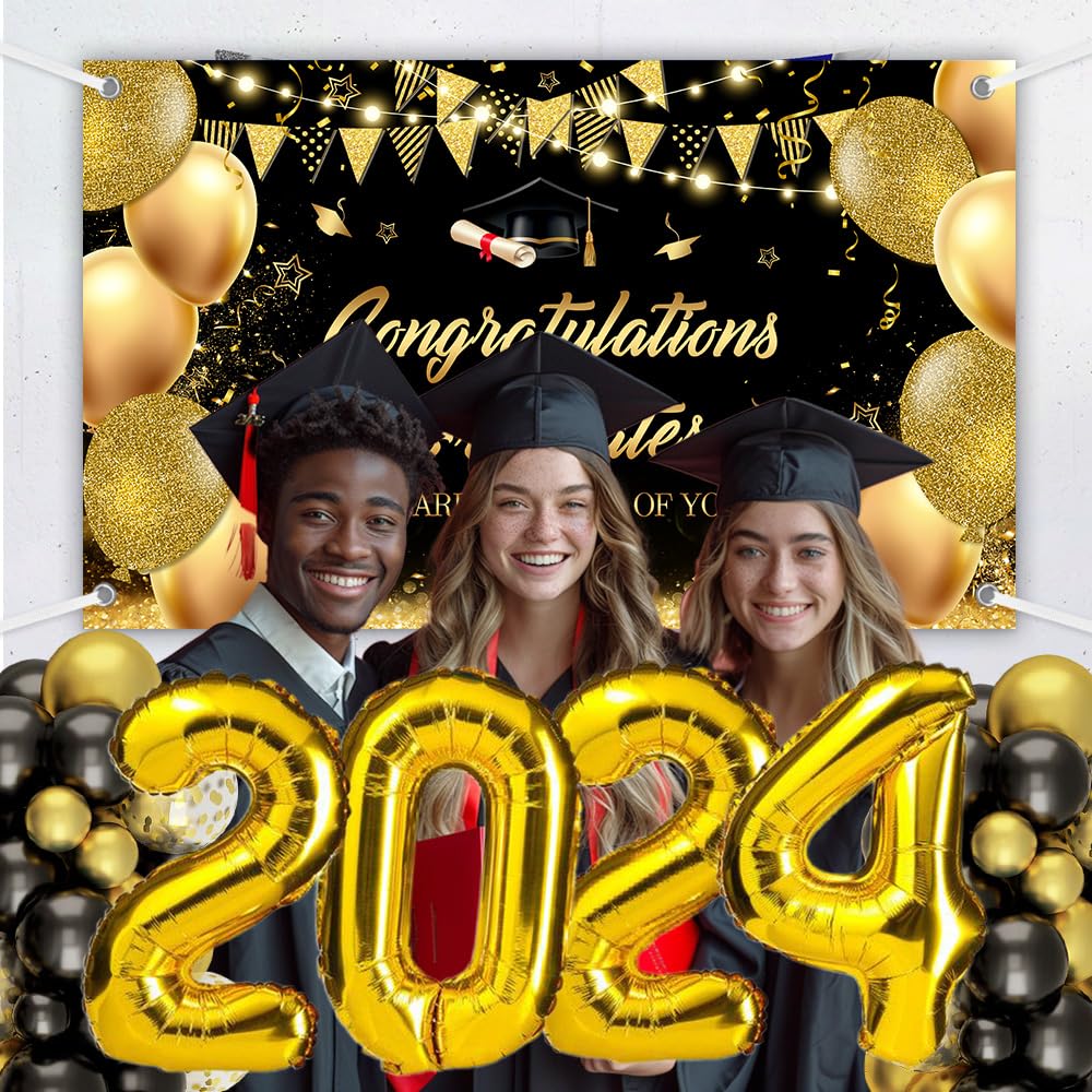 Graduants Kit MEHOFOND Graduation Decorations Set Class of 2024 Graduation Balloon ...