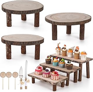 12 Wildflower Wedding Cake Ideas for Outdoor Weddings 18 Jetec 11 Pcs Wood Cake Stand Rectangular Round Rustic Wedding Cake Holde...