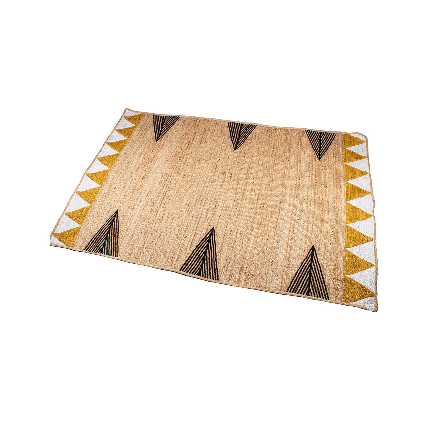 Tapis en jute 120x170cm à motifs triangles imprimés pour salon