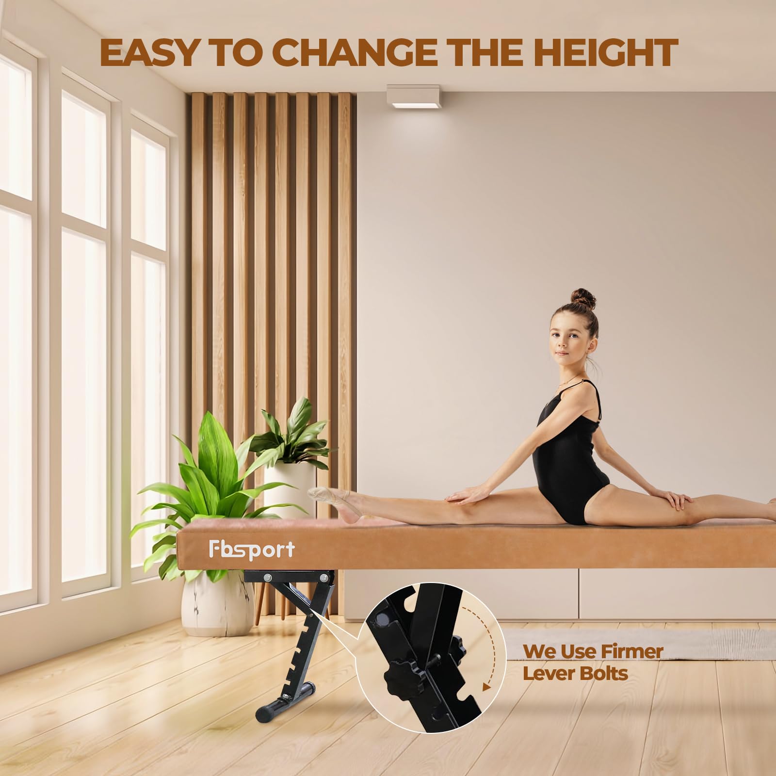 Trave Di Equilibrio Pieghevole Per Bambini 2,2m - Attrezzo Ginnastica Casa E Palestra