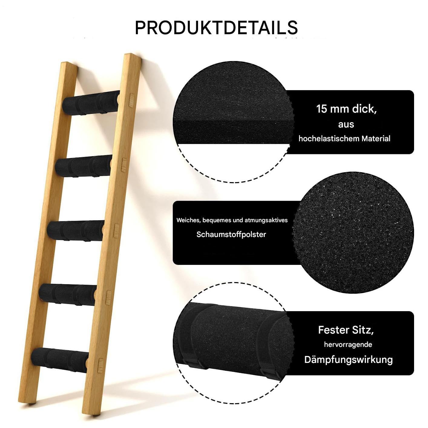 Fundas para literas de escalera – 5 unidades de almohadillas protectoras antideslizantes para cama alta con 10 correas ajustables para dormitorio universitario