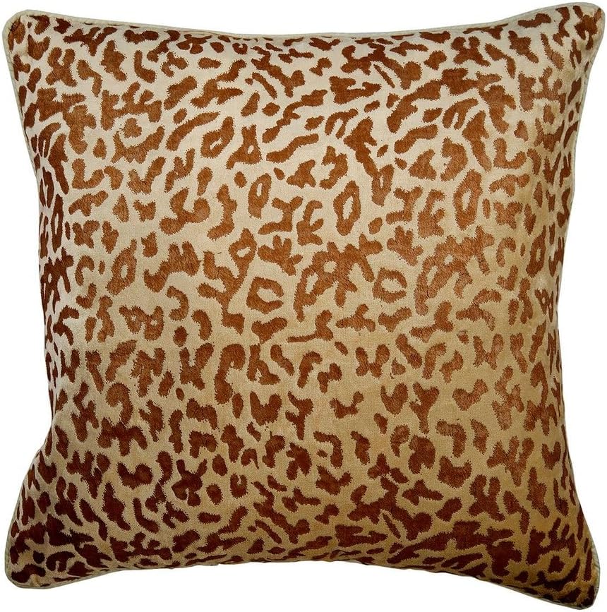 Decorative Pillow Covers, Beige Euro Size Pillow Shams 26x26 inch (65x65 cm) Velvet European Pillow Shams, Animal Print, Animal Print Theme, Modern Euro Pillowcases Easter - Roar