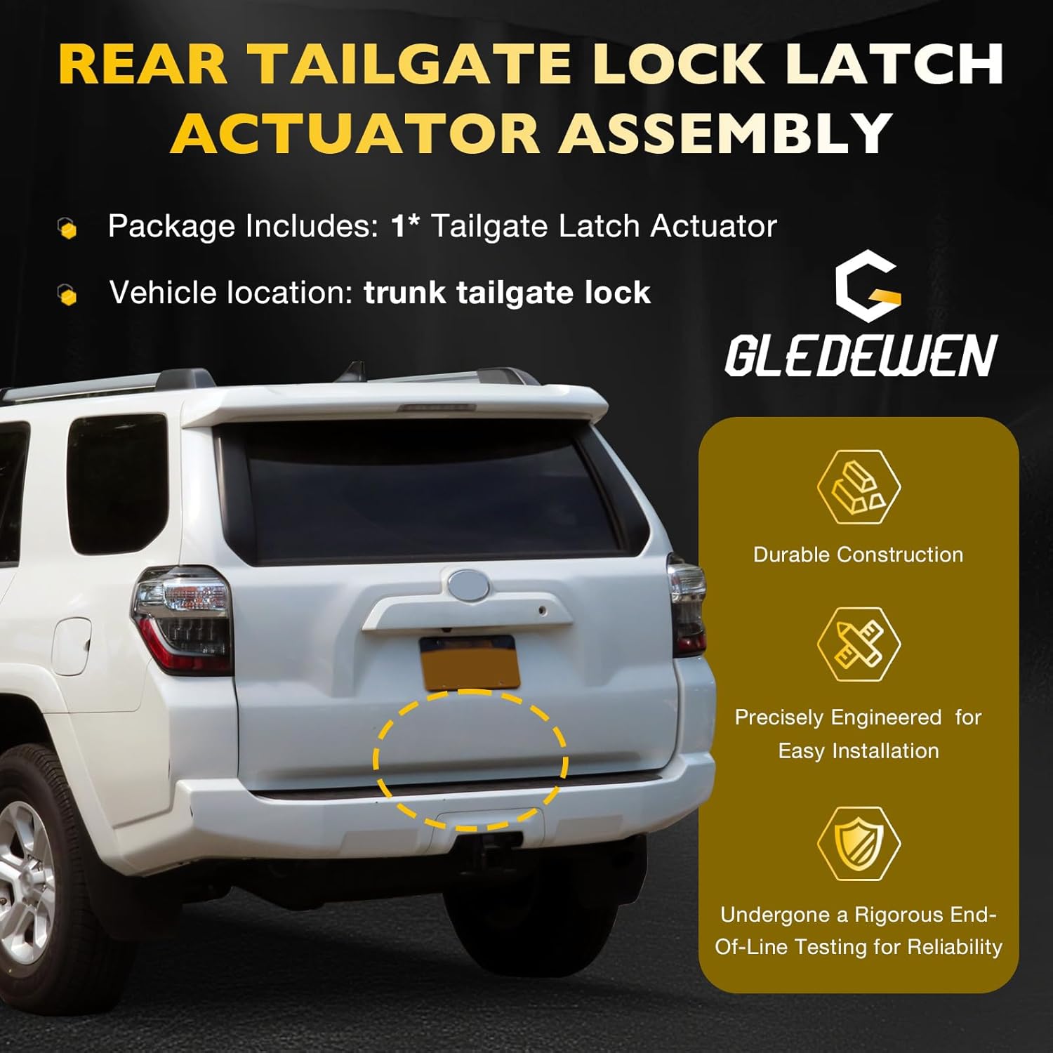 69110-35080 Trunk Latch Tailgate Lock Actuator Compatible with Toyota 4Runner 2010-2019, Trunk Lock Replace#69110-35081 69110-35082 DLA1500