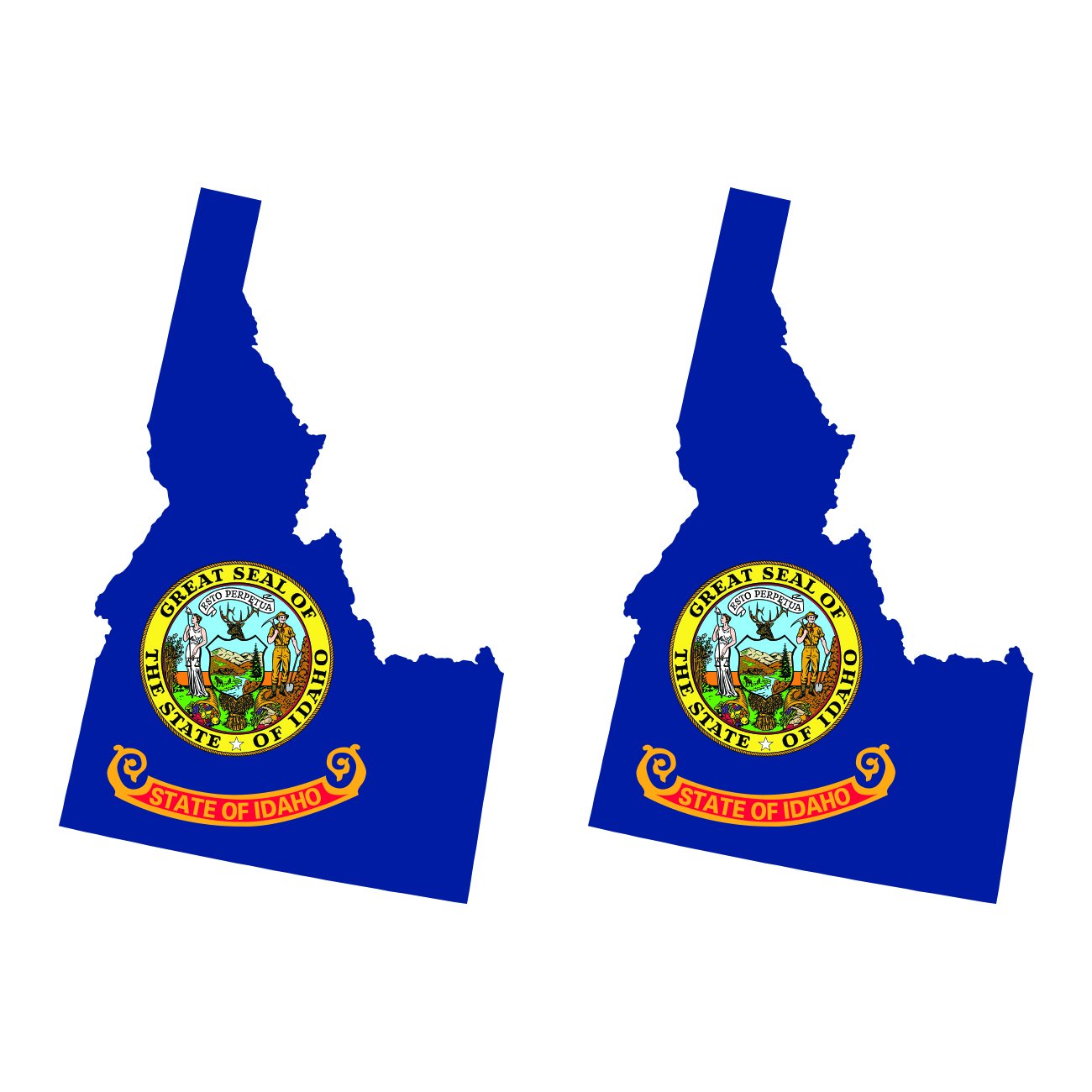 2-Pack Idaho State Flag Stickers - 3.1x5 Inch Vinyl Decals Made In USA, Outdoor Durable