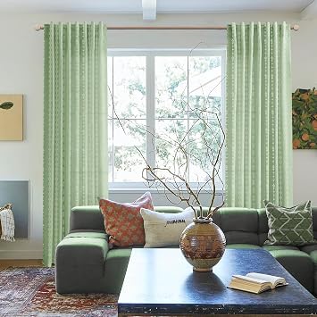 Lino Rosa New Boho Back Tab Curtains