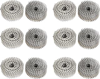 3600 Count 1-3/4-Inch x .090-Inch Ring Shank 304 Stainless Steel Siding Nails 15-Degree Collated Wire Coil Siding Nails for Cement Board Siding or Fencing Applications