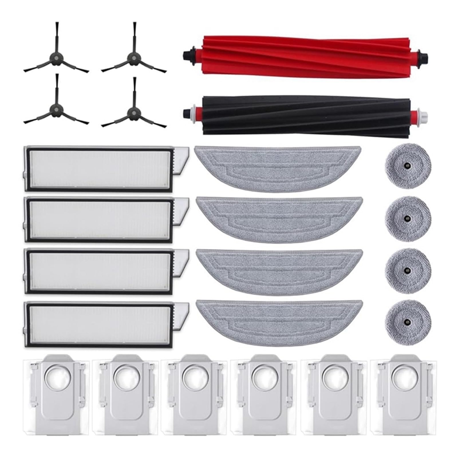 24-teiliges Zubehör-Set for Staubsauger, kompatibel mit S8 Max/Maxv Ultra – inklusive Hauptbürste, Seitenbürsten, Filter, Mopps, Staubbeutel, Kantenmopp-Ersatzteile