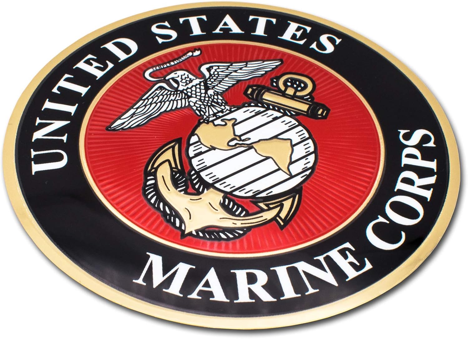 Elektroplate Officially Licensed US Marine Corps Premium Oversized Decal (5.0")| Auto-Grade Metallic 3D Embossed Weatherproof Sticker for Car, Water Bottle, Device, Phone & More | Made in the USA