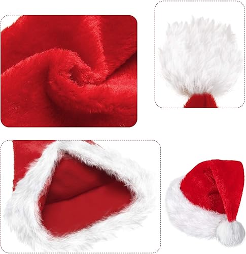 Miniatura 10 de SATINIOR 2 Sombrero de Papá Noel Gorro de Navidad Unisex Sombrero de Navidad a granel para Año Nuevo Suministros Decoración de Navidad