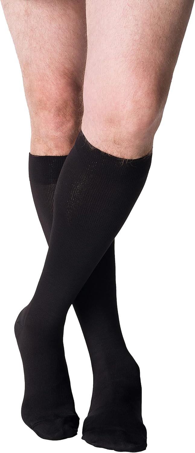 SIGVARIS Men’s Style Microfiber 820 Closed Toe Calf-High Socks 20-30mmHg