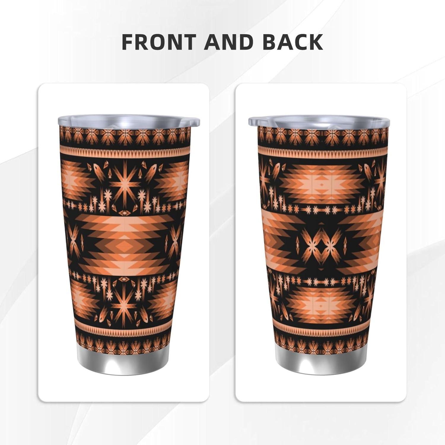 20oz Stainless Steel Tumbler Native American Southwestern Navajo Art With Lid And Straw Coffee Cup Fits In Car Holders,Travel Mug For Ice Drink & Hot Beverage Without Straw - Image 3