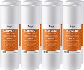 iSpring FP15X8 NSF Certified 10"x2.5" Multi-Layer PP Universal Sediment Filter Cartridges 5 Micron 8-Pack