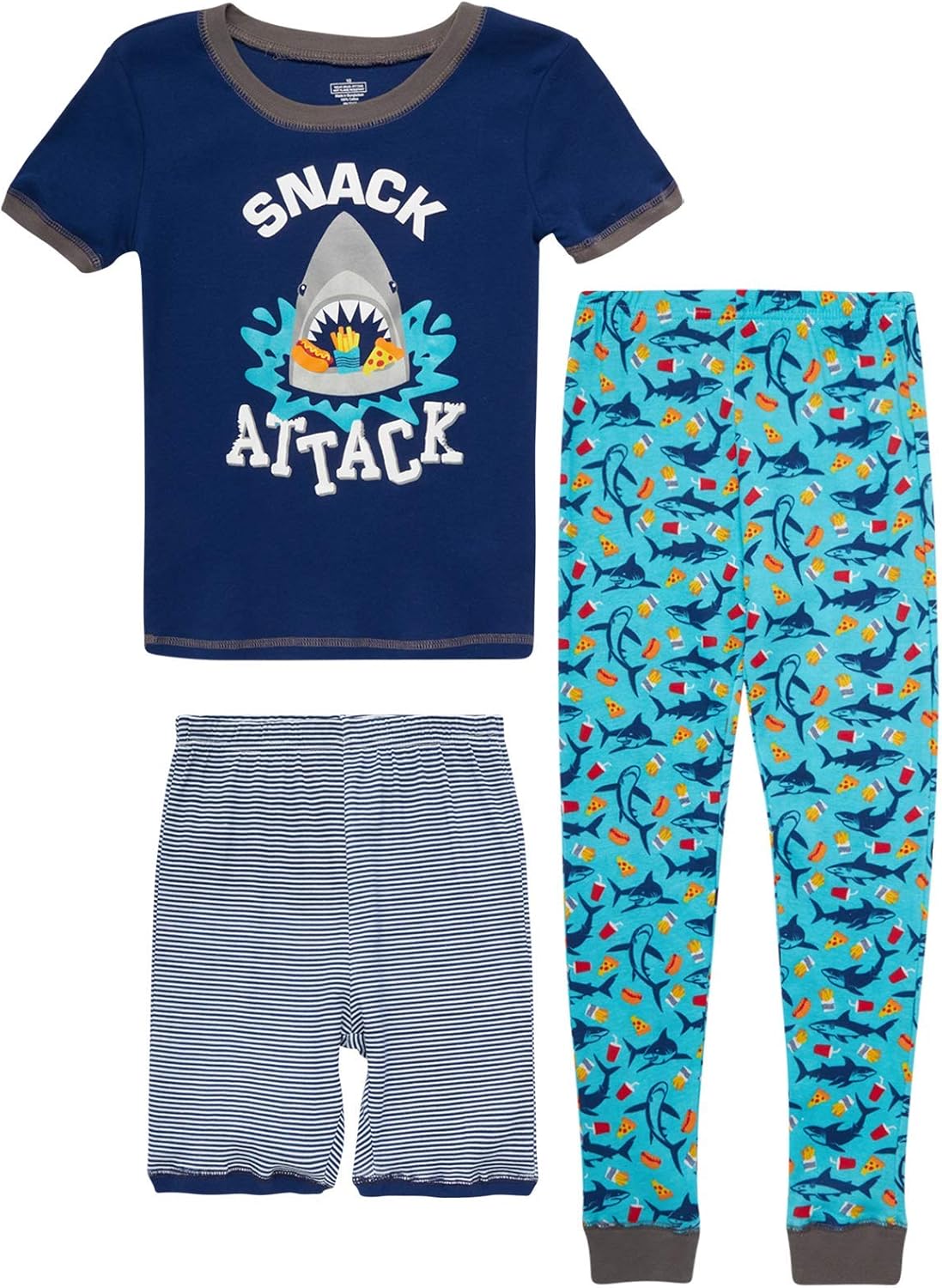 ONLY BOYS Sleepwear Pajamas 3 Piece Pajama Set - Tee Shorts and Pants