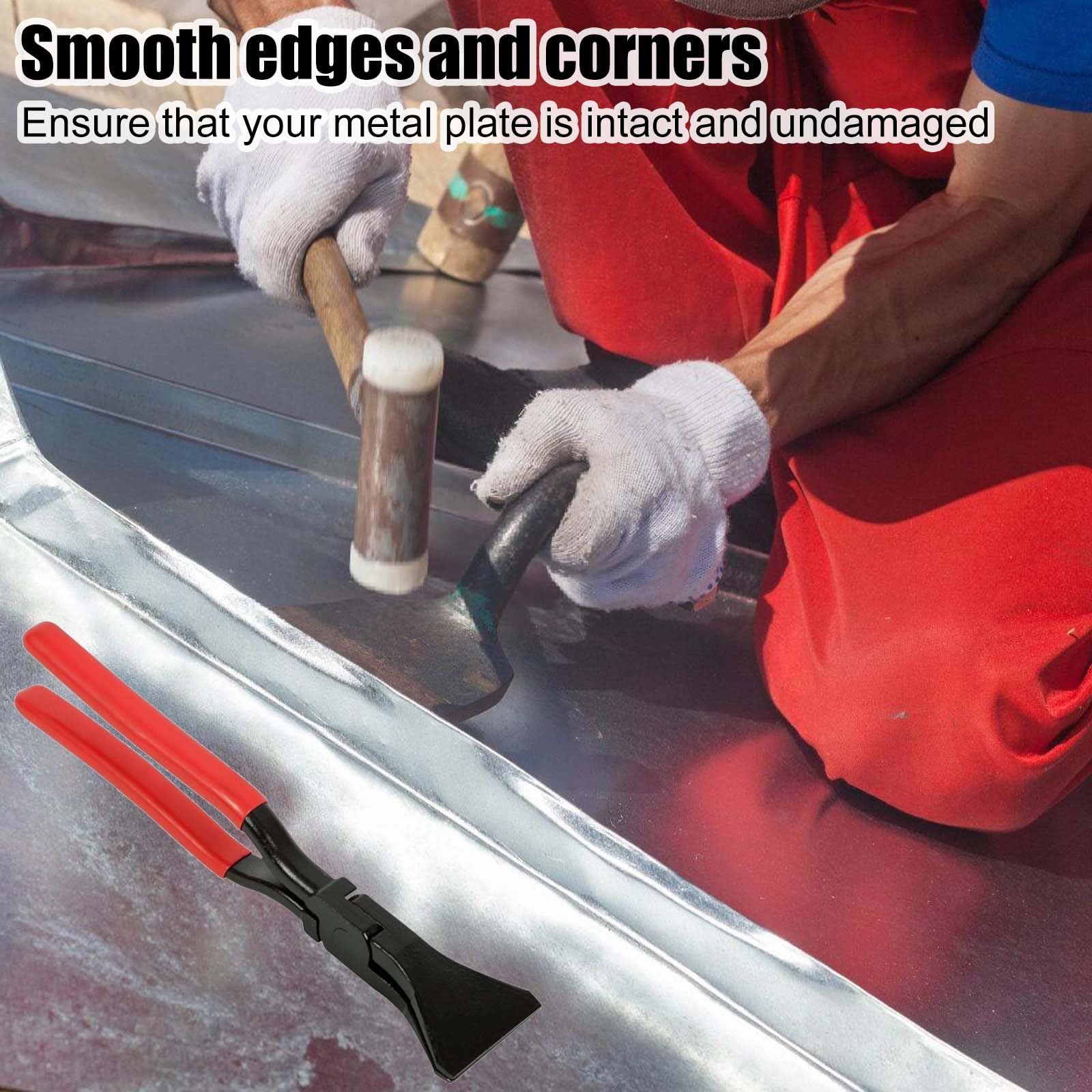GBKDQQ Alicates de plegado, 180°, ancho de 60 mm, alicates de pliegue de chapa, herramienta con mango antideslizante, herramienta de techado probada para bricolaje, color rojo