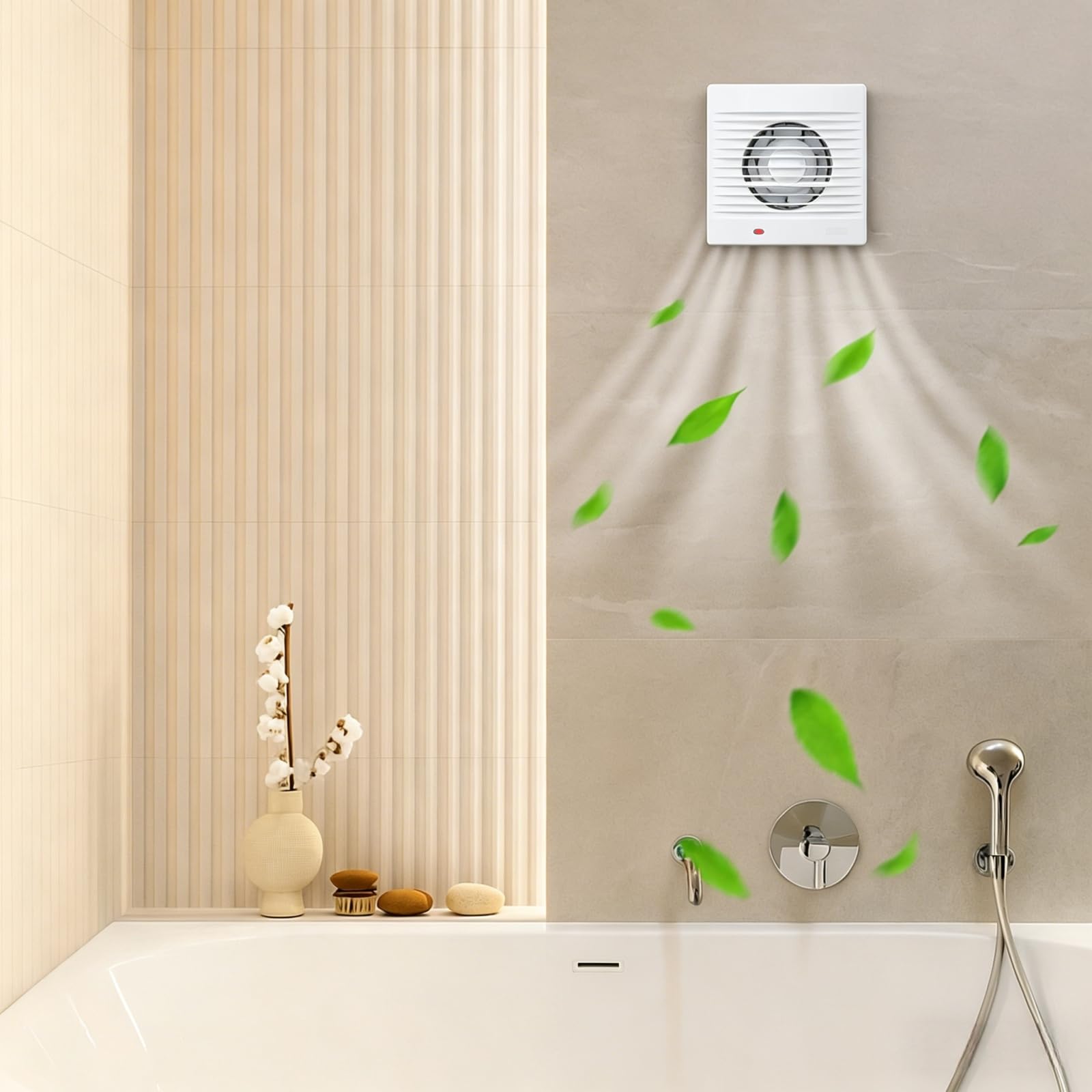 Extractor de Baño Silencioso 100mm, 12W 130 m³/h Ventilador Extractor Aire Antirretorno, Ventilador Baño Humedad con Válvula Anti Retorno, para Baño Cocina Lavandería