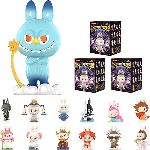 POP MART Figuras de caja ciega de The Monsters Constellation, juguetes de diseño aleatorio para decoración moderna del hogar, juego de juguetes