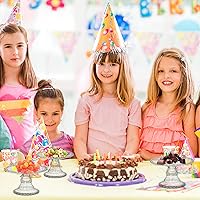 Vista 6 de Hacaroa Juego de 24 piezas de soporte para mini pasteles, soporte de plástico para una sola magdalena, bandeja de exhibición transparente de postres