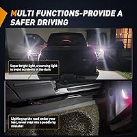 Vista 5 de Nilight 2 piezas de luz LED para panel de puerta interior, luces de cortesía blancas y rojas, conexión plug and play, compatibles con Ford F-150