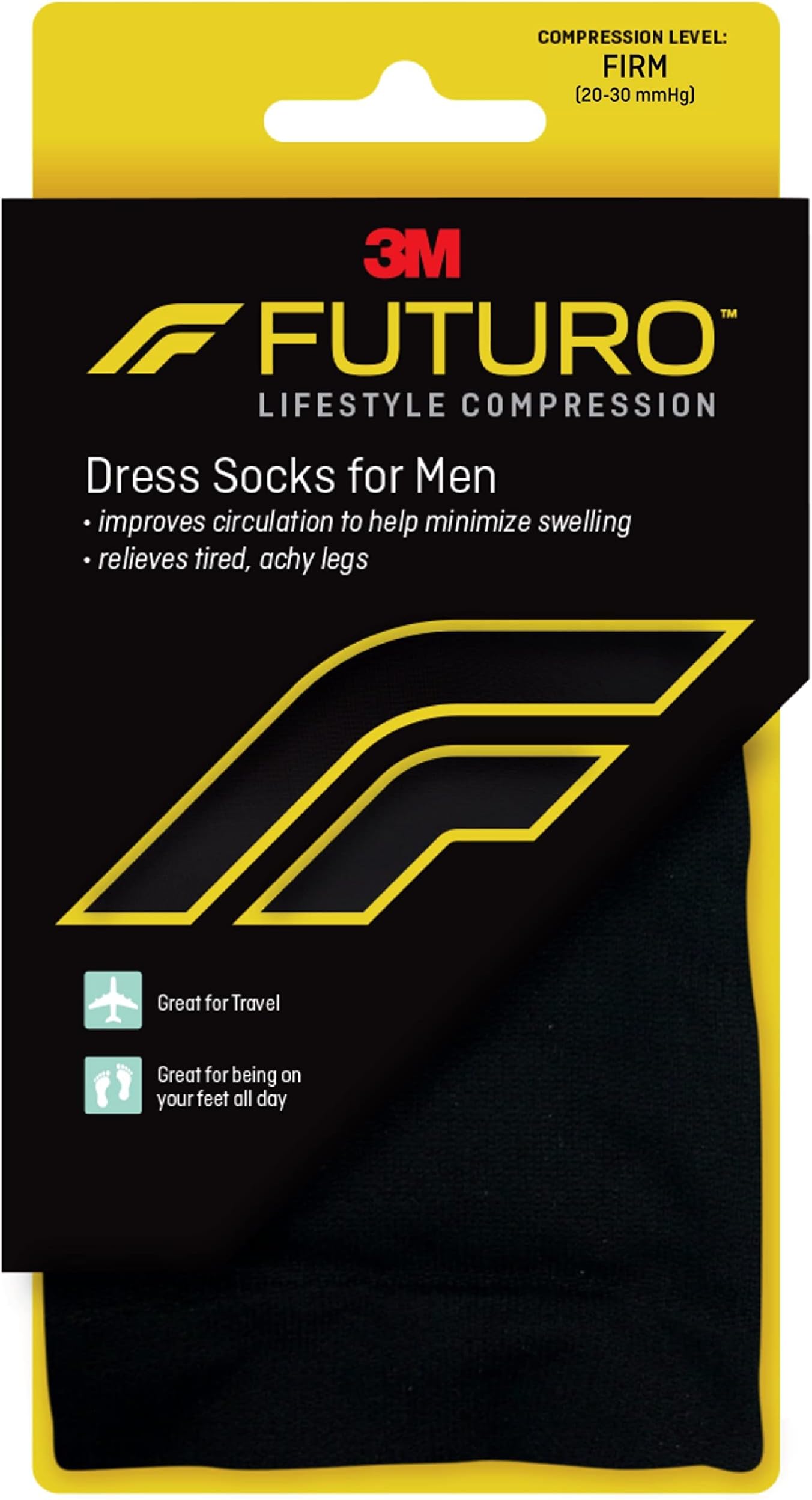 Black, Medium, 71035Blen Futuro Mens Dress Socks, Black, 71035Blen, Medium