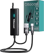Ottocast Mirror Touch 2025 Plug & Play Wireless CarPlay Adapter with Touch Control and Two-Way Mirroring - Supports Netflix, TikTok, YouTube - For 2016 Onwards Vehicles with Wired CarPlay