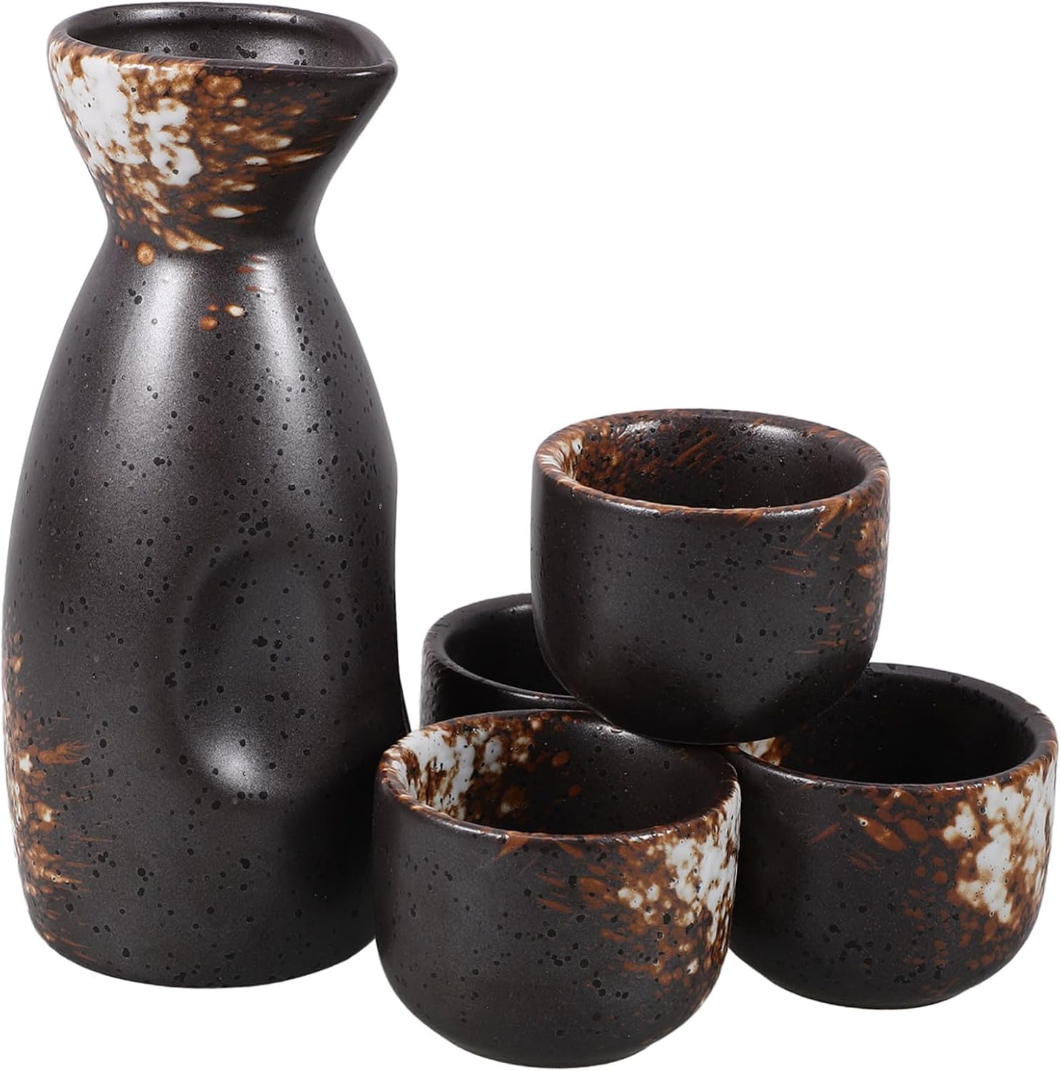 1 Set Japanese Sake Set Traditional Sake Pot and Ochoko Cups Retro Design and Home Decoration